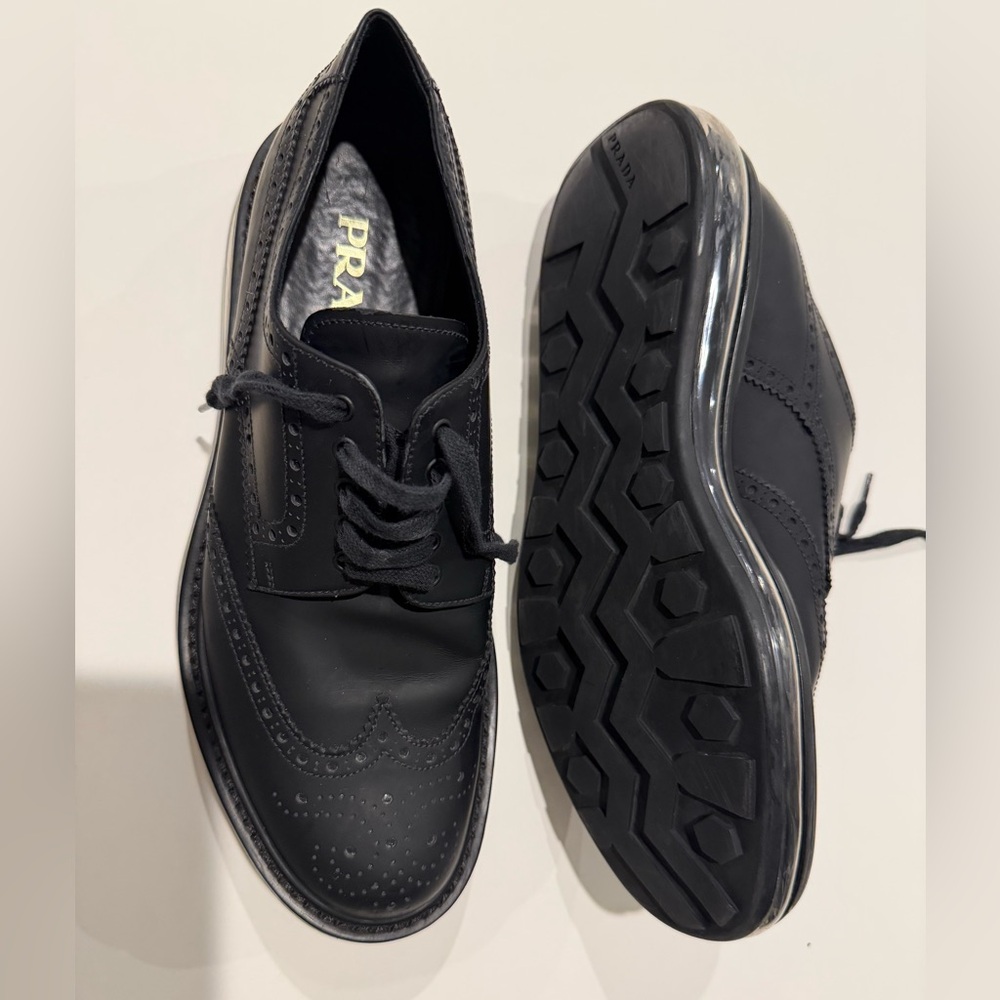 Prada Men's Black Oxford Shoes Size 7 - Picture 10 of 11